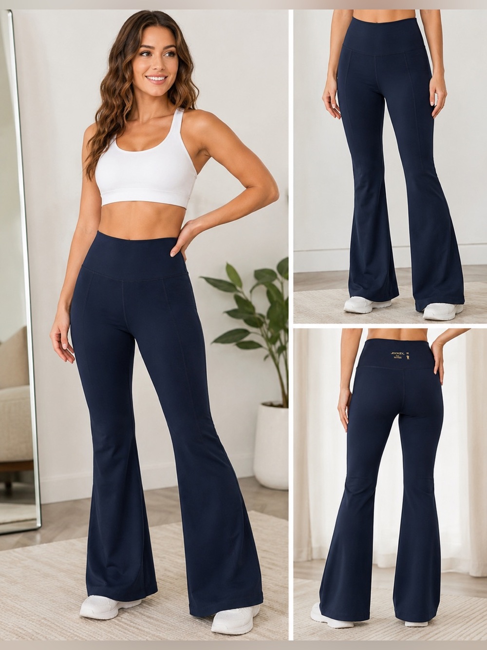 Jockey Women’s Studio Flare Yoga Pants Navy Blue High-Rise Size XS NWT